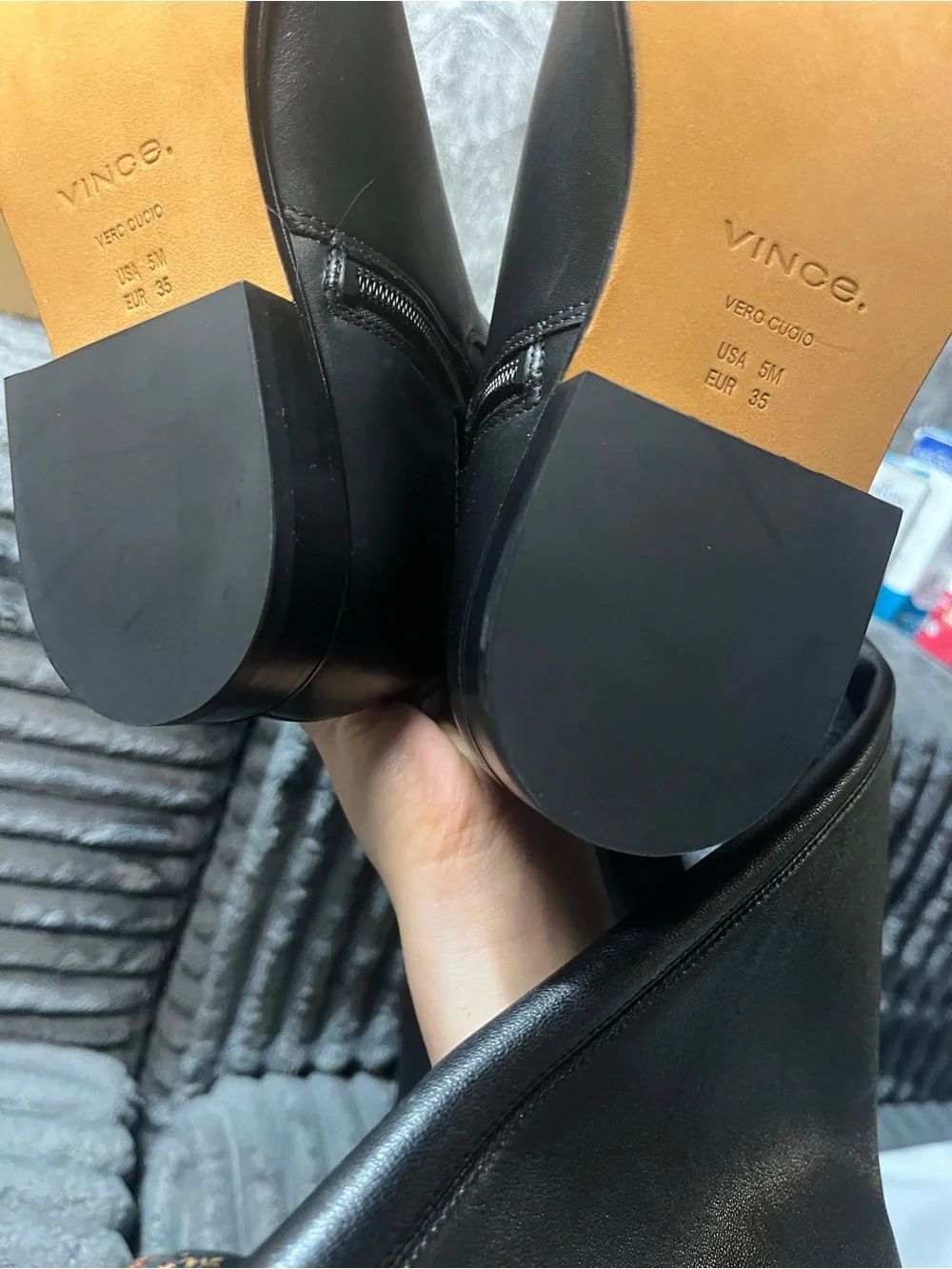Vince Black Over-the-Knee Leather Boots NEW Sz 5